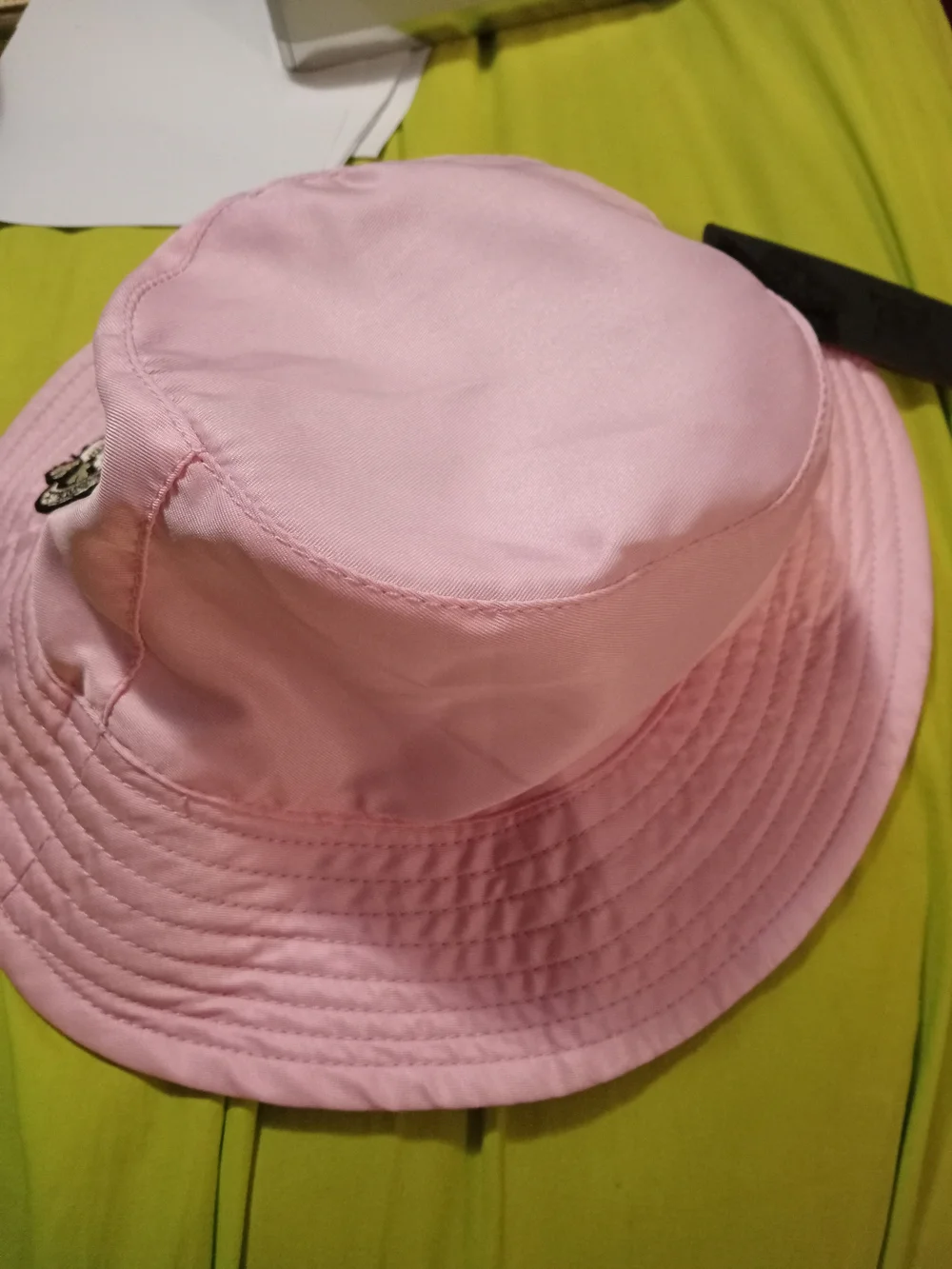 Ed Hardy Pink Bucket Hat with Skull & Heart Patches